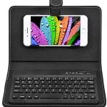 VBESTLIFE Clavier sans Fil Universel 2-en-1, Kit Clavier de Bluetooth avec Etui en Cuir PU et Le Sup...